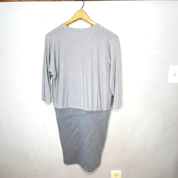 James Perse Womens Mixed Media Gray V-Neck Dress Size 3 (L) - Picture 4 of 4